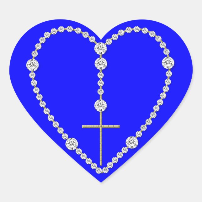 Diamond Rosary - Hail Mary Full of Grace Herz-Aufkleber (Vorderseite)