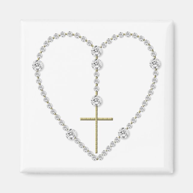 Diamond Rosary - Hail Mary Full of Grace Magnet (Vorne)