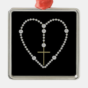 Diamond Rosary - Hail Mary Full of Grace Ornament Aus Metall