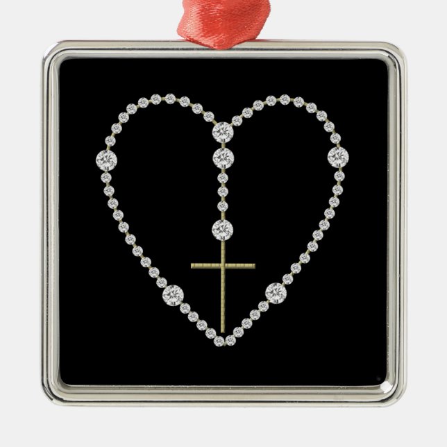 Diamond Rosary - Hail Mary Full of Grace Ornament Aus Metall (Vorne)