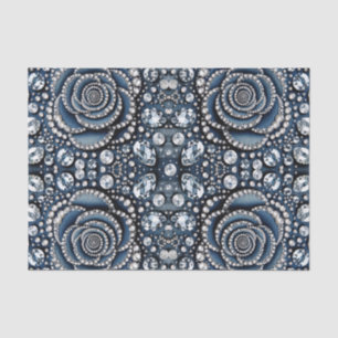 Diamond Rose & Denim Glam Bling Jewels Seidenpapier