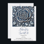 Diamond Rose & Denim Glam Sweet 16 Geburtstagspart Einladung<br><div class="desc">Füllen Sie Ihre Daten aus.</div>