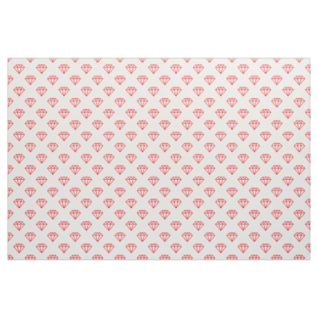 Diamond - Rot auf Weiß Stoff (Yard (91,4 cm))