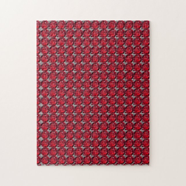 Diamond Ruby Gemstone Art, Red Puzzle (Vertikal)