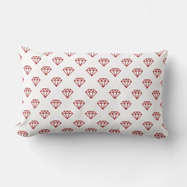 Diamond - Ruby Red on White Lendenkissen (Vorderseite)