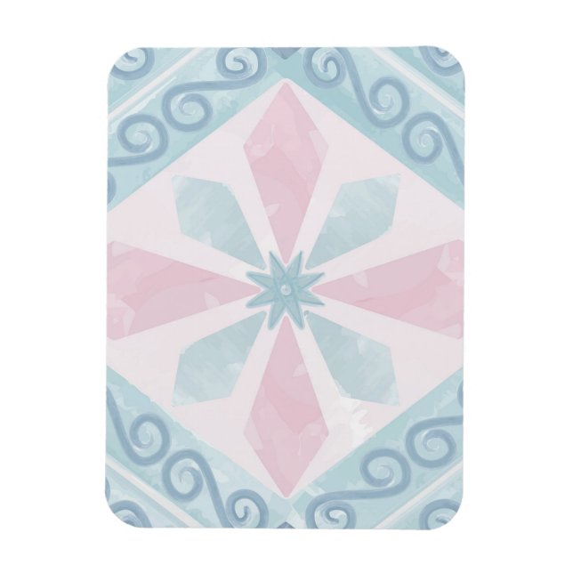 diamond shaped blue pattern magnet (Vertikal)