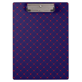 Diamond Shaped Red Heart & Line Art Klemmbrett