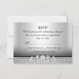 Diamond Silver & Black UAWG RSVP Karte