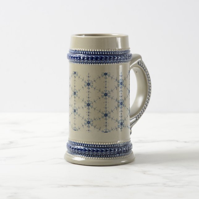 Diamond Snowflake Pattern Bierglas (VorderseiteRechts)