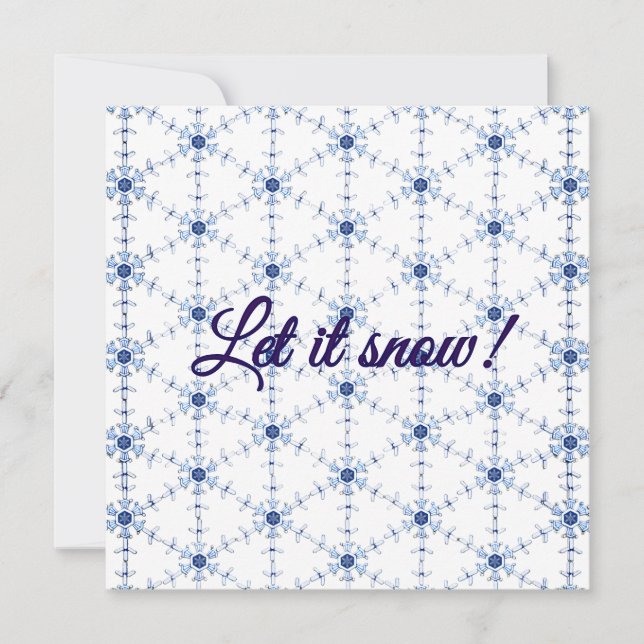 Diamond Snowflake Pattern Postcard Feiertagskarte (Vorderseite)