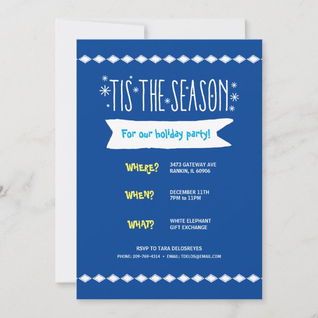 Diamond Snowflake Whoville Urlaub Einladung (Vorderseite)