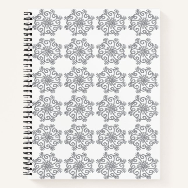 Diamond Snowflakes SpiralNotebook Notizbuch (Vorderseite)