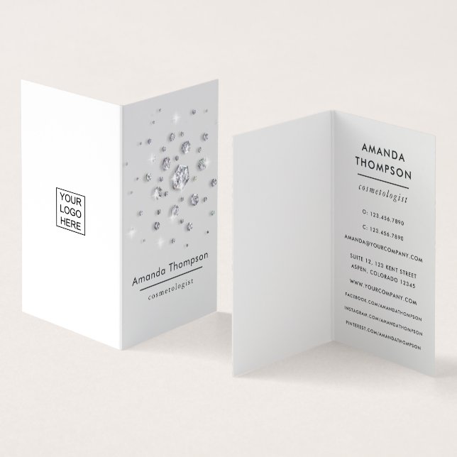 Diamond Sparkle Glitzer Business Card Visitenkarten (Innenseite und Außenseite)