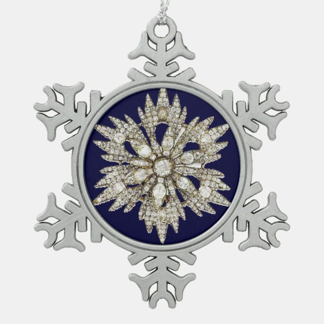 DIAMOND STARS SCHNEEFLOCKEN Zinn-Ornament (Vorderseite)