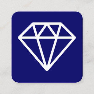 Diamond Symbol - Weiß auf Dunkelblau Quadratische Visitenkarte