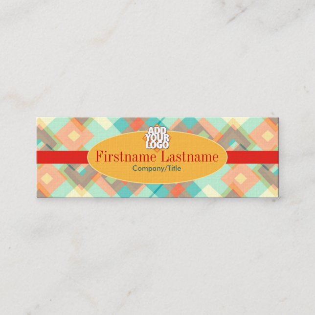 Diamond textile Retro Mini Visitenkarte (Vorderseite)