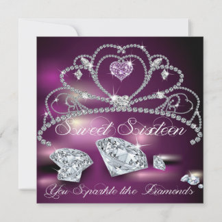 Diamond Tiara Glitzy 16 . Geburtstag Einladung