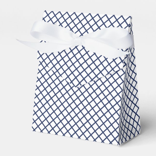 Diamond Trellis Navy Blau - Weiß Geschenkschachtel (Vorderseite)