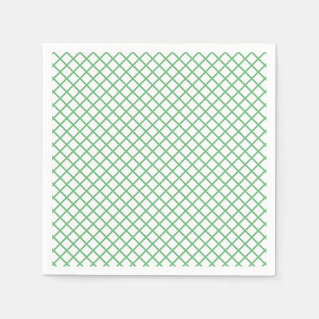Diamond Trellis Sommer Grün - Weiß Serviette (Vorderseite)