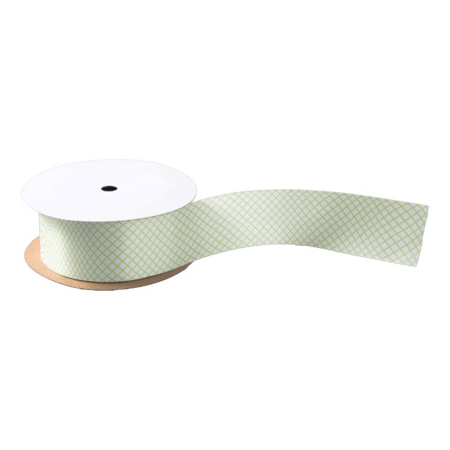 Diamond Trellis Spring Grün - Weiß Satinband (Spule)