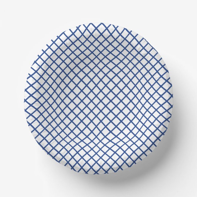 Diamond Trellis True Blue - Weiß Pappteller (Vorderseite)