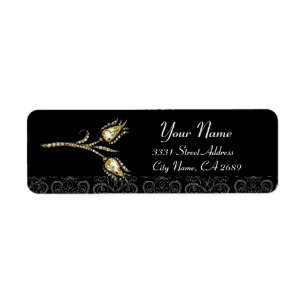 DIAMOND TULIPS SCHWARZ-WEISS DAMASK