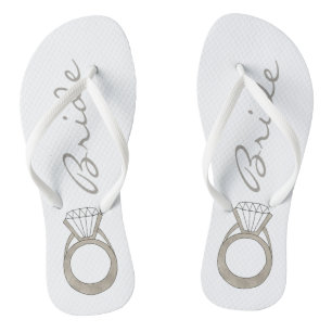 Diamond Verlobung Ring Bling Wedding BRIDE Flip Flops