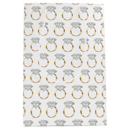 Diamond Verlobung Wedding Ring Black Gold Mittlere Geschenktüte