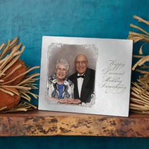 Diamond Wedding Anniversary Foto Plaque Fotoplatte