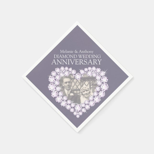 Diamond Wedding Anniversary Foto Servietten