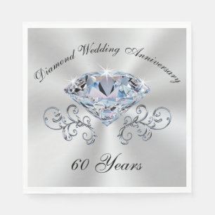 Diamond Wedding Anniversary Napkins BULK Rabatte Serviette