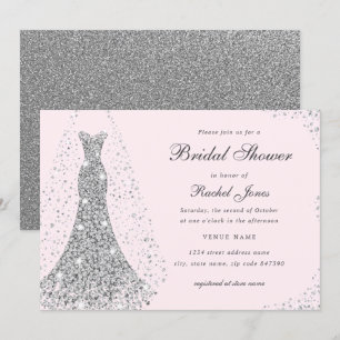 Diamond Wedding Dress Elegantes Brautparty Einladung