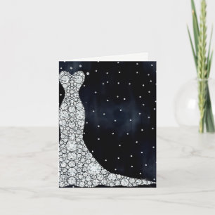 Diamond Wedding Dress Modern Blue Brautparty Einladung