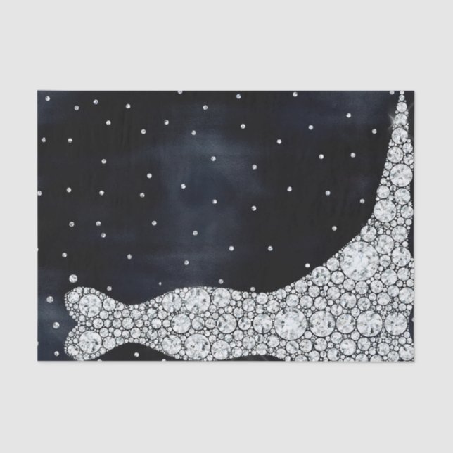 Diamond Wedding Dress Modern Blue Brautparty Seidenpapier (Vorderseite)