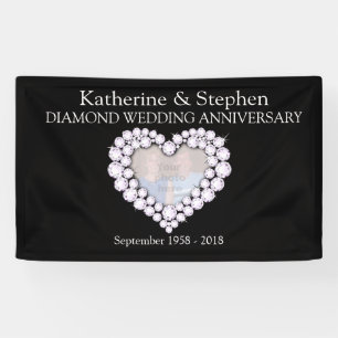 Diamond Wedding Jubiläum schwarzes Banner