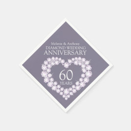 Diamond Wedding Jubiläumsherz Servietten