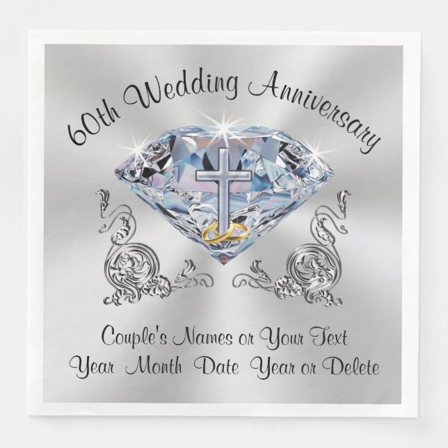 Diamond Wedding Neapel, Personalisiert Serviette (Vorderseite)