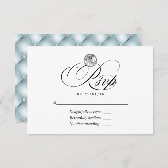 Diamond Wedding RSVP Card (Vorne/Hinten)