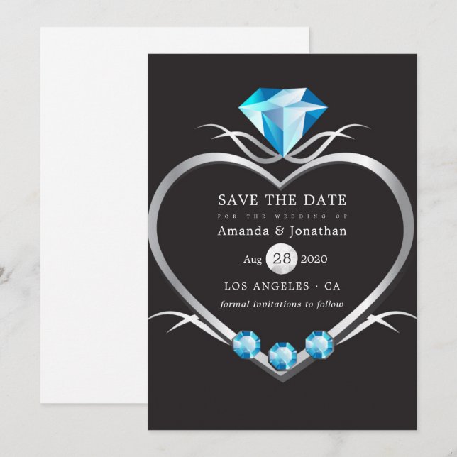Diamond Wedding Save The Date (Vorne/Hinten)