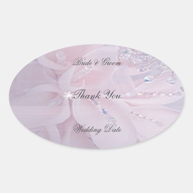 Diamond Wedding Vielen Dank Ovaler Aufkleber (Vorderseite)