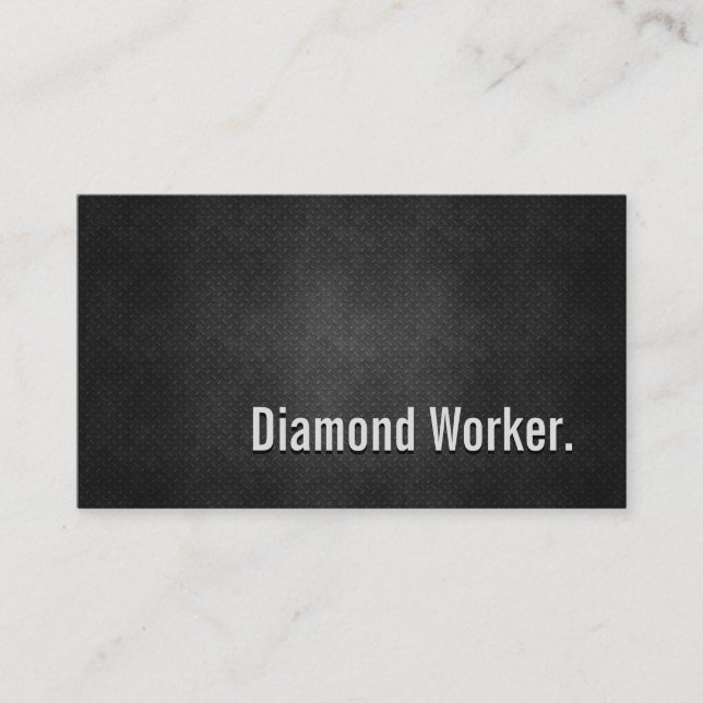 Diamond Worker Cool Black Metal-Einfachheit Visitenkarte (Vorderseite)