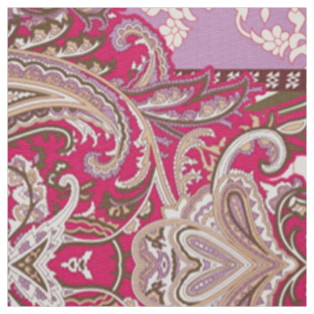Diamond Zigzag Textile | Lavender Paisley Print Stoff (Muster)