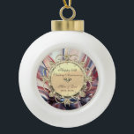 Diamonds Abstrakt 50. Hochzeitstag Keramik Kugel-Ornament<br><div class="desc">Elegante goldblütige Wirbel 50. Hochzeitstag Schmuck.</div>
