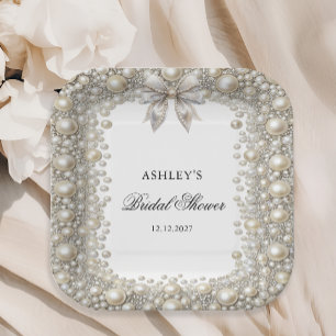 Diamonds and Pearls Brautparty Pappteller