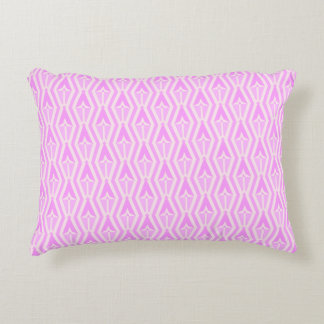 Diamonds & Arrows Pink and White Accent Pillow Dekokissen