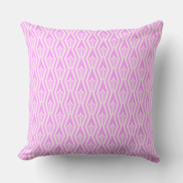 Diamonds & Arrows Pink and White Throw Pillow  Kissen