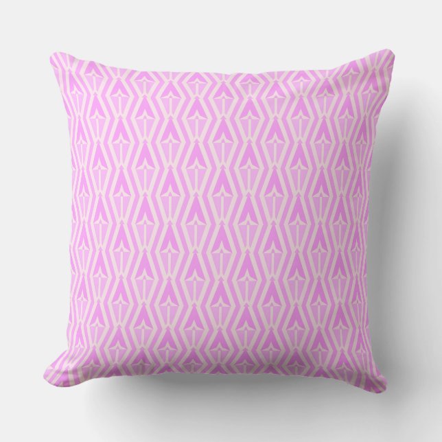 Diamonds & Arrows Pink and White Throw Pillow  Kissen (Vorderseite)