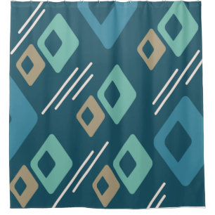 Diamonds Art Aquamarin Gold Duschvorhang