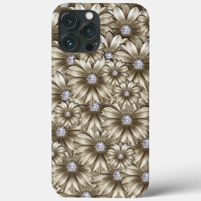 Diamonds Blume Gemstone Luxus Case-Mate iPhone Hülle (Rückseite)