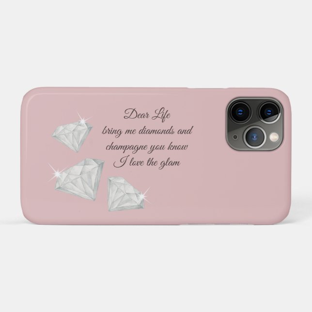 Diamonds & Champagne Quote – Dear Life Edition Case-Mate iPhone Hülle (Rückseite (Horizontal))
